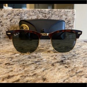 Ray-Ban Black RB3016 Clubmaster Classic Acetate Sunglasses